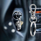 Small Stainless Steel Keychains, 100pcs Carabiner Keychains, DIY, DIY Ring, Button Lock, (Silver)