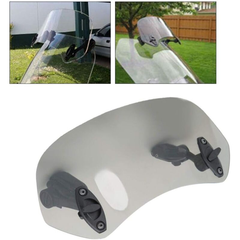 Motorcycle Windshield Adjustable Clip-On Windshield Wind Deflector Windscreen Accessories for Motorcycle Tawny