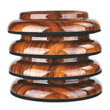 pcs Piano Wheel Cups for Upright Piano, Rosewood Color Piano Wheel Piano Leg Protectors with Anti-Slip - Front View
