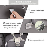 Adjustable 5-Point Safety Harness for Child Seats and Strollers, Gray - Compatible with Most Brands - Front View