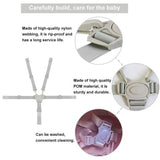 Adjustable 5-Point Safety Harness for Child Seats and Strollers, Gray - Compatible with Most Brands - Top-Down View