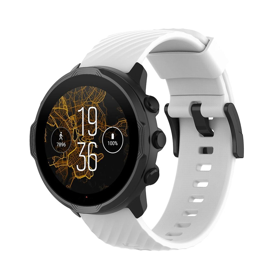 For Suunto 7 Solid Color Silicone Strap - Perfect White 0_MGF White