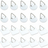50-Pack 1\" Invisible Adhesive Hangers, Self-Adhesive Vertical Wall Plaque Hangers, Wall Plaques for Plates, Pictures, Decorative Art (White)