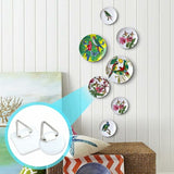 50-Pack 1\" Invisible Adhesive Hangers, Self-Adhesive Vertical Wall Plaque Hangers, Wall Plaques for Plates, Pictures, Decorative Art (White)