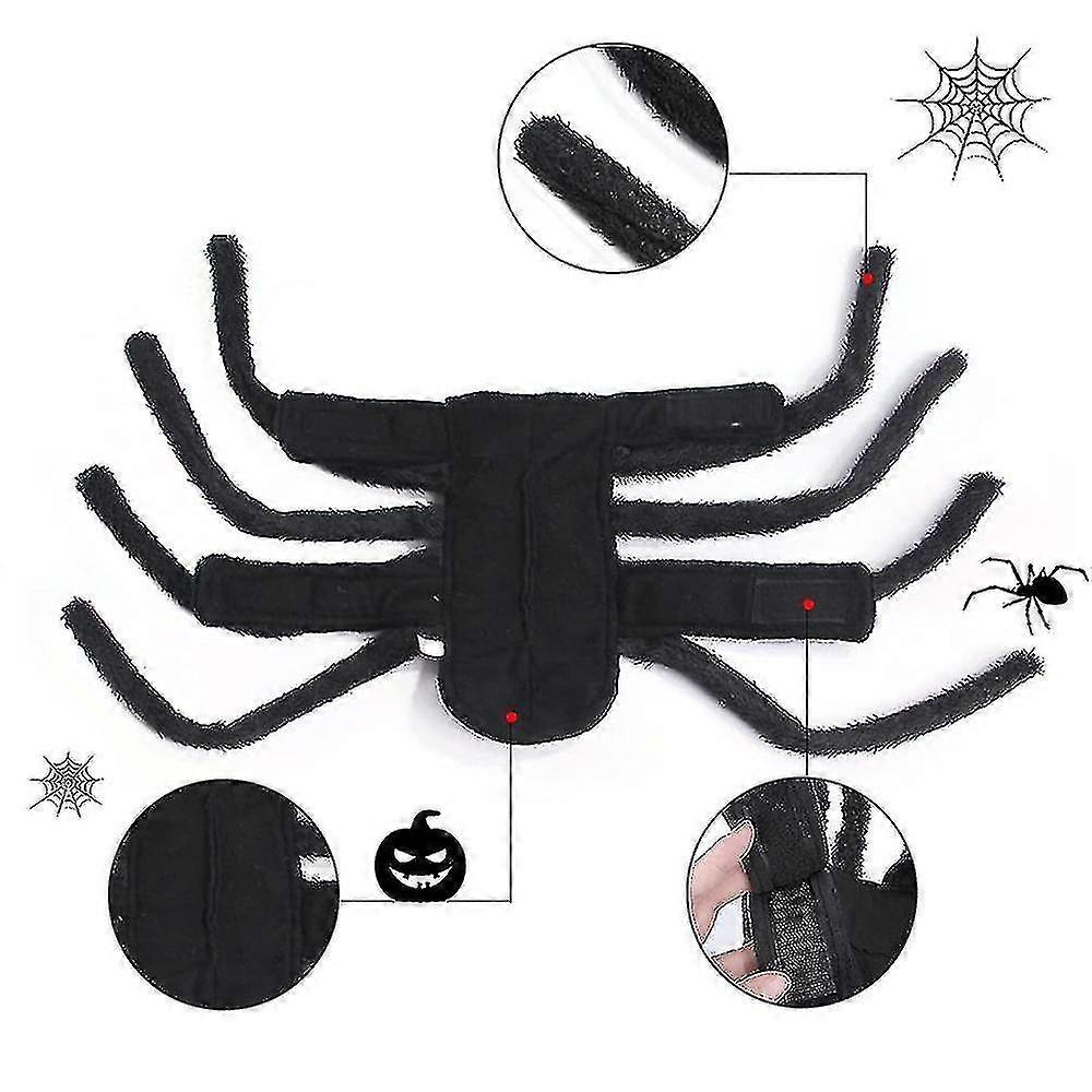 Halloween Adjustable Dog Cat Spider Costume Realistic Plush Spider