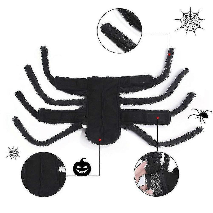 Halloween Adjustable Dog Cat Spider Costume Realistic Plush Spider