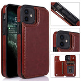 iPhone 12 - Practical and stylish case with card holder Rose gold - Front View