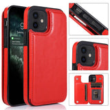 iPhone 12 - Practical and stylish case with card holder Rose gold - Side View