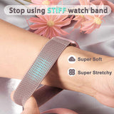 5-pack Nylon Stretch Band Compatible with Apple Watch 42mm 44mm 45mm Women Men, Fabric Elastic Bracelet Solo Loop Band for iWat—max - 45-Degree Angle