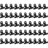 50 Pieces Hinged Metal Clips Strong Spring Black Bulldog Clip 22mm Metal Clips Small Paper Clip for Files Food Bags Photo