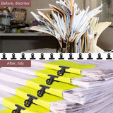 50 Pieces Hinged Metal Clips Strong Spring Black Bulldog Clip 22mm Metal Clips Small Paper Clip for Files Food Bags Photo - Front View