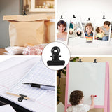 50 Pieces Hinged Metal Clips Strong Spring Black Bulldog Clip 22mm Metal Clips Small Paper Clip for Files Food Bags Photo