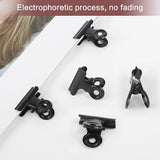50 Pieces Hinged Metal Clips Strong Spring Black Bulldog Clip 22mm Metal Clips Small Paper Clip for Files Food Bags Photo - 45-Degree Angle