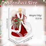 Christmas Tree Angel Tops, Decorative Ornaments with White Feather Wings Dimensions (cm): - Front View