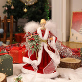 Christmas Tree Angel Tops, Decorative Ornaments with White Feather Wings Dimensions (cm): - Rear View