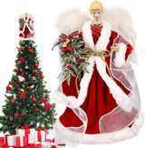 Christmas Tree Angel Tops, Decorative Ornaments with White Feather Wings Dimensions (cm):