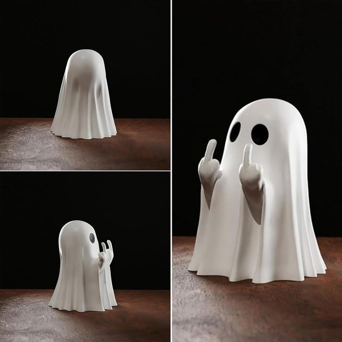 Halloween Creative Resin Middle Finger Ghosts, Ghost Festival Decorations, Spranks, Provocation, Garden Decorations, Crafts Bat ghost 8CM