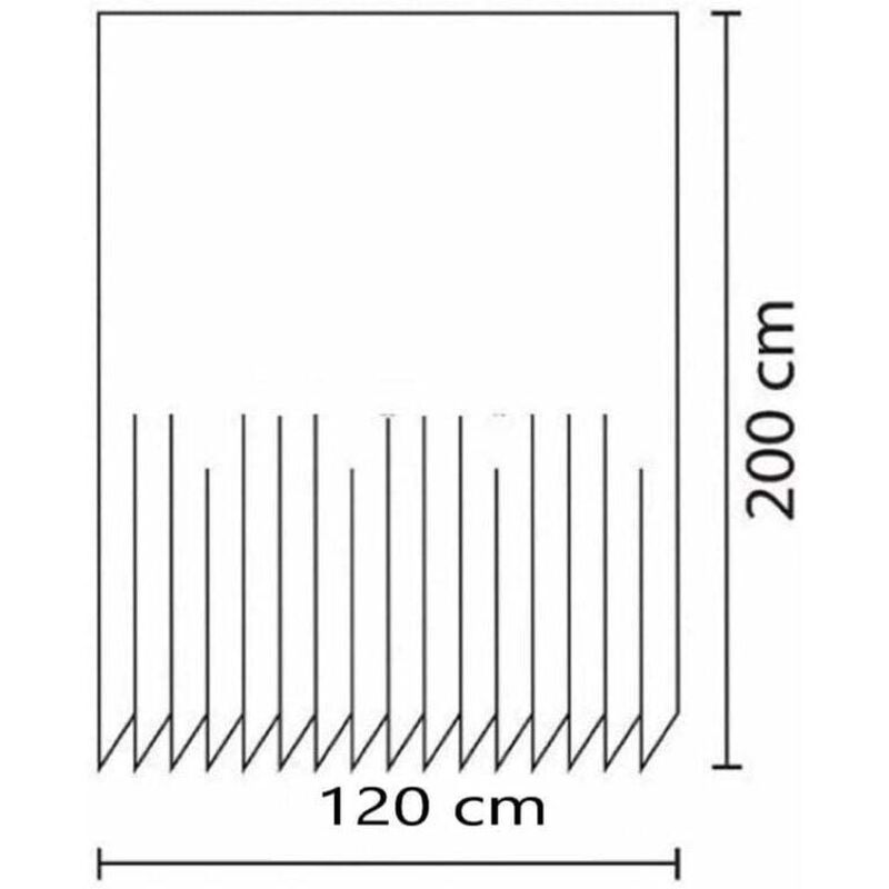 Black Shower Curtain 120x200 cm High Quality Polyester Waterproof Anti-mildew Machine Washable with Hooks Included