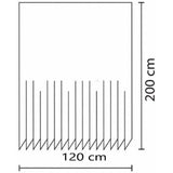 Black Shower Curtain 120x200 cm High Quality Polyester Waterproof Anti-mildew Machine Washable with Hooks Included - Side View