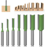 6mm Straight Router Bit Set, 7 Pieces Woodworking Carbide Straight Groove Router Bits for Wood, Compatible with Bosch, Makita