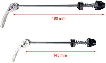 Road and Mountain Bike MTB Wheel Hub Front and Rear Quick Release Skewer Clamp Bolt Lever Axle QR 145/180 mm, a Pair Silver Silver Silver