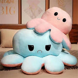 Double-sided blue octopus plush toy, large plush octopus pillow toy blue - Perfect Blue 90cm-max Blue 90cm - Side View