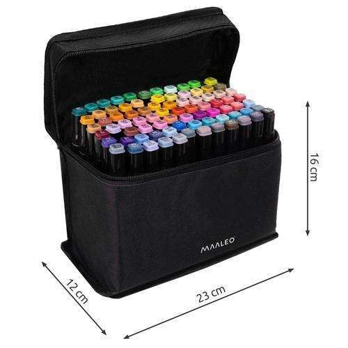 80-pack - Marker Pens with Case - Double-sided - Pens Multicolor multicolor