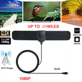 25 Mile Range Antenna TV Digital HD 4K Antenna Digital Indoor HD Black one size