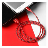 3m Type C USB Charger Fast Charging Cable for Samsung Galaxy S21 S22 S23 Red - Front View