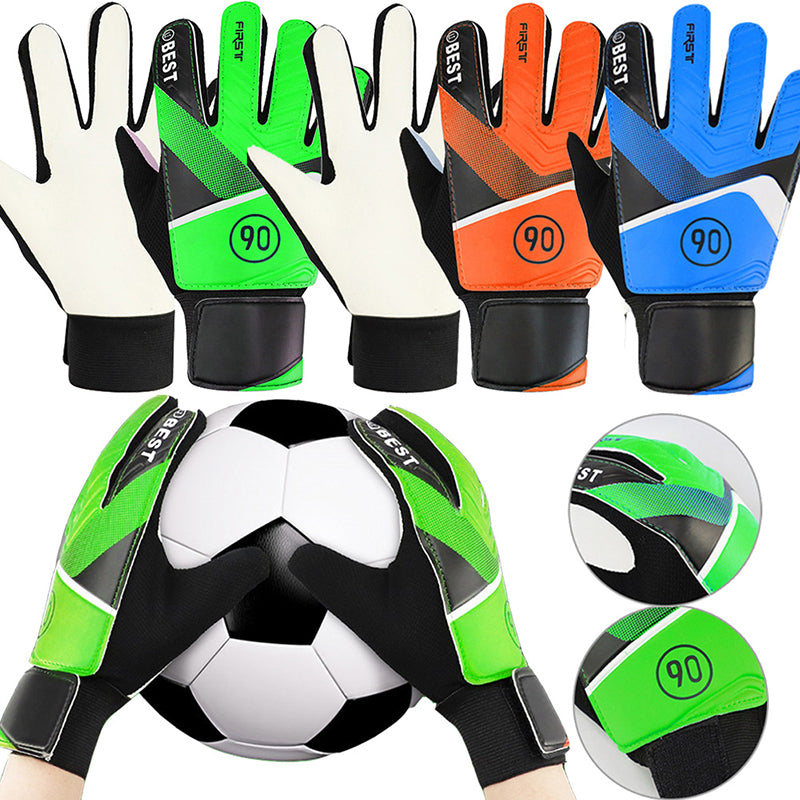 pair of children's football goalkeeper gloves, anti-collision, blue M Blue Blue M
