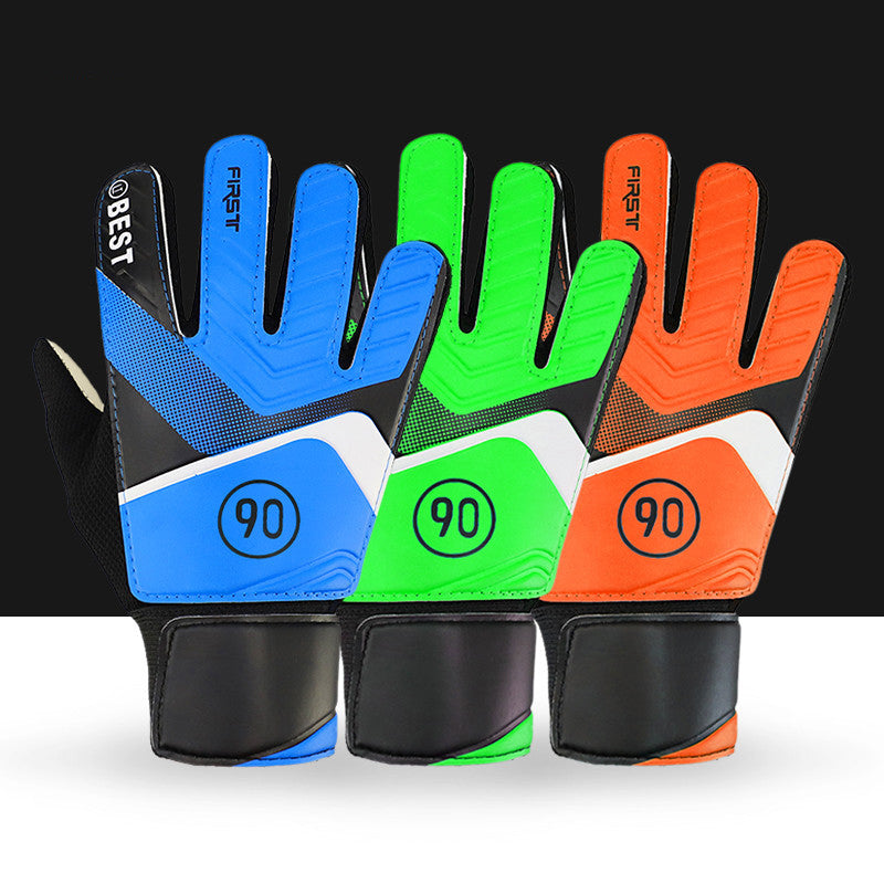 pair of children's football goalkeeper gloves, anti-collision, blue M Blue Blue M