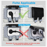 Waterproof Socket Double Outdoor Power Socket IP66 Waterproof Wall Socket 16A - 45-Degree Angle