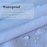 Winter Snowy Shower Curtain, Window View Blue Sky Winter Christmas Tree River Nature Snowy Scene Bath Curtains for Holiday 180cm x 180cm - Top-Down View