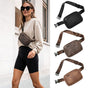 Women PU Leather Belt Bag Crossbody Waist Bag Travel Bag Black