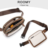 Women PU Leather Belt Bag Crossbody Waist Bag Travel Bag Black