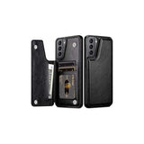 Samsung S22 Shockproof Case Card Holder 3-COMPARTMENT Flip Black_yux