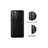 Samsung S22 Shockproof Case Card Holder 3-COMPARTMENT Flip Black_yux - Front View