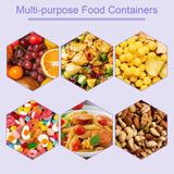 4-pack snack boxes with compartments, snack containers for kids and adults, 4-compartment bento lunch boxes - Rear View