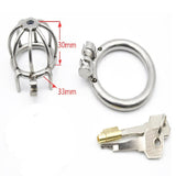Stainless Steel Metal Cock Chastity Cage Device Restraint 50mm - Side View