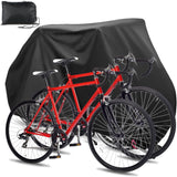 Waterproof 210D Oxford Bicycle Cover for 2 Bikes with Lock Holes, Windproof Storage Bag for Outdoor Bicycles, Compatible with 56Vingt