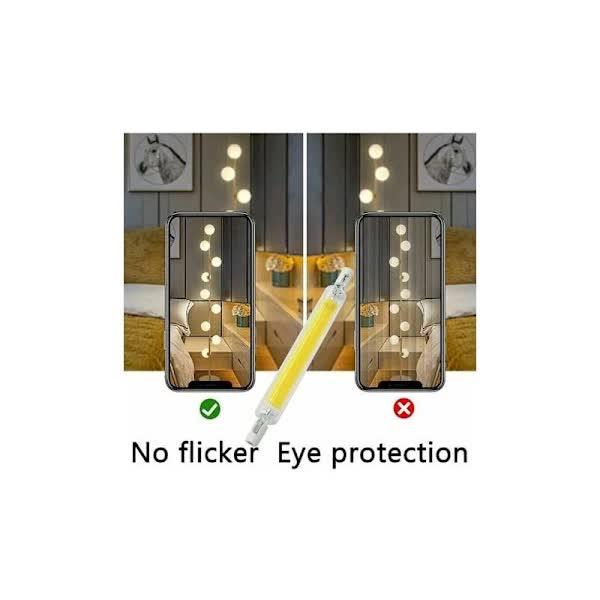 2-pack R7S 118mm 20W dimmable LED bulb, warm white 3000K 3000LM, 360 degree lighting, flicker-free, compatible with halogen bulbs J118 300W