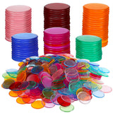 500 pcs Plastic Bingo Tiles, Round Tiles, Bingo Game Markers, Playing Cards, Counting Games, Accessories