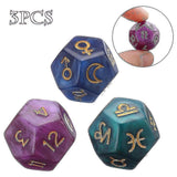 3pcs 12-sided resin tweezers astrology tarot constellation divination dice - Front View
