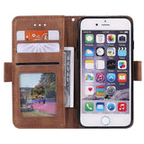 For iPhone 16e Case RFID Blocking Wallet Stand Leather Phone Case Multicolor Green Multicolor Green - Front View