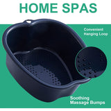Large Foot Bath Bowl Thickened Solid Plastic Foot Basin Soaking Basin Foot Bath Foot Bath Foot Therapy Healthy Detoxification Relaxation (Black) black - Front View