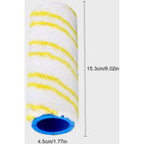 Replacement Rolls for Kärcher FC7 FC5 FC3D FC3 (Yellow) (4) - Top-Down View