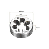 M20 x 1.5 Right Hand Thread Metric Machine HSS High Speed Steel - Front View