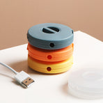 Set of 4 cable holders, empty, retractable, compact and versatile, for USB cables, charging cables and small accessories R