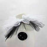 Women's Renaissance Tulle Ruffled False Collar Layered Black White Mesh Clown Choker Lace Up Victorian Neck Ruff Shawl Cosplay Props