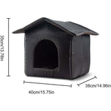 Waterproof Outdoor Cat House, Indoor Dog Kennel, Foldable Waterproof Cat Tent, Warm Oxford Fabric for Winter, M - Top-Down View